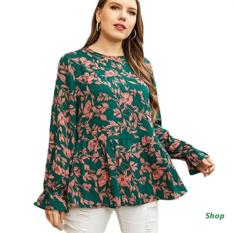 L5YC Women's Crewneck Flutter Bell Long Sleeve Blouse Shirt top Female Plus Size Blouse
L5YC Women's Crewneck Flutter Bell Long Sleeve Blouse Shirt top Female Plus Size Blouse