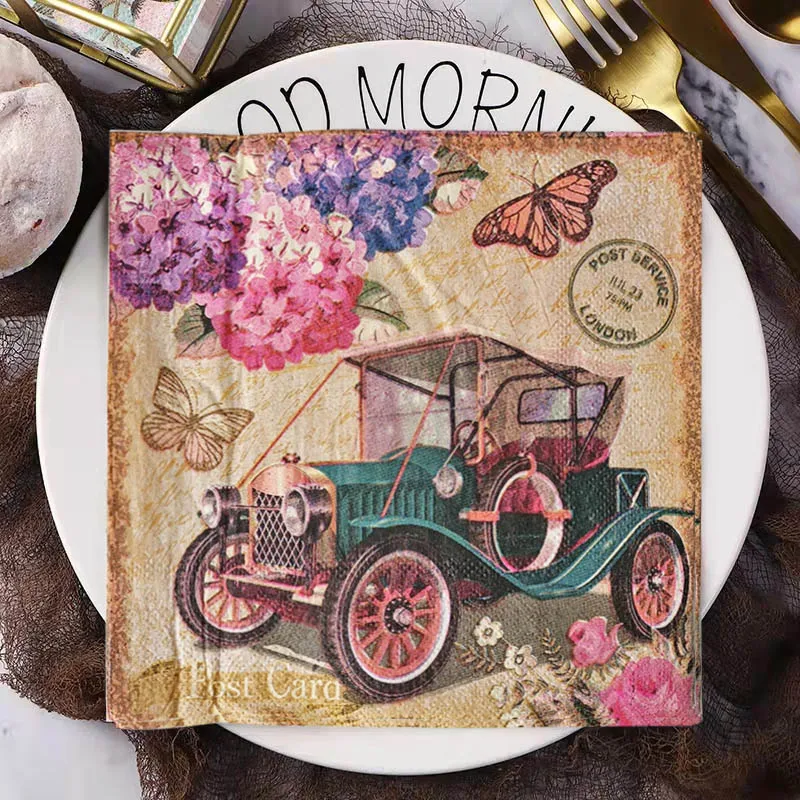 20PCS Vintage Car Flowers Festive Napkins To Make Decoupage For Crafts Decopatch Paper Wipes Birthday Wedding Table Ornaments
20PCS Vintage Car Flowers Festive Napkins To Make Decoupage For Crafts Decopatch Paper Wipes Birthday Wedding Table Ornaments