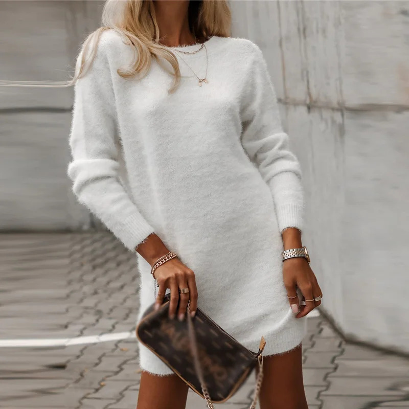 Fashion Autumn Fleece Loose Mini Dress Sexy Hollow Lace Backless Embroidery Women Dress Elegant O-neck Long Sleeve Solid Dress
Fashion Autumn Fleece Loose Mini Dress Sexy Hollow Lace Backless Embroidery Women Dress Elegant O-neck Long Sleeve Solid Dress