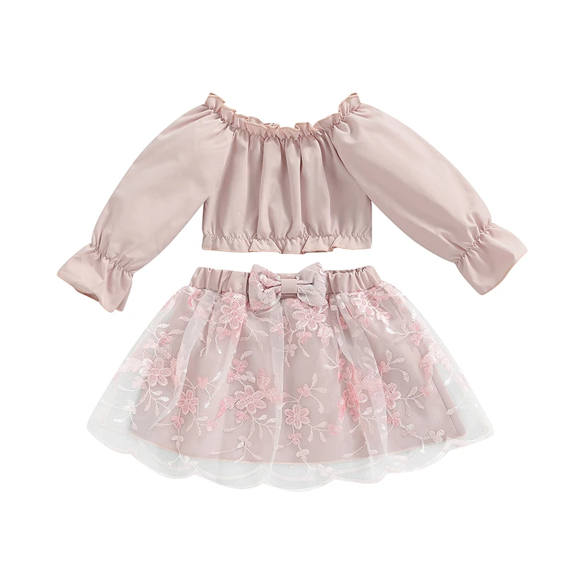 1-6Y Kids Baby Girl’s Outfits Two Piece Suit Fashion Boat Neck Long Sleeve T-shirt and Mesh Yarn Embroidery Short Skirt Set
1-6Y Kids Baby Girl’s Outfits Two Piece Suit Fashion Boat Neck Long Sleeve T-shirt and Mesh Yarn Embroidery Short Skirt Set