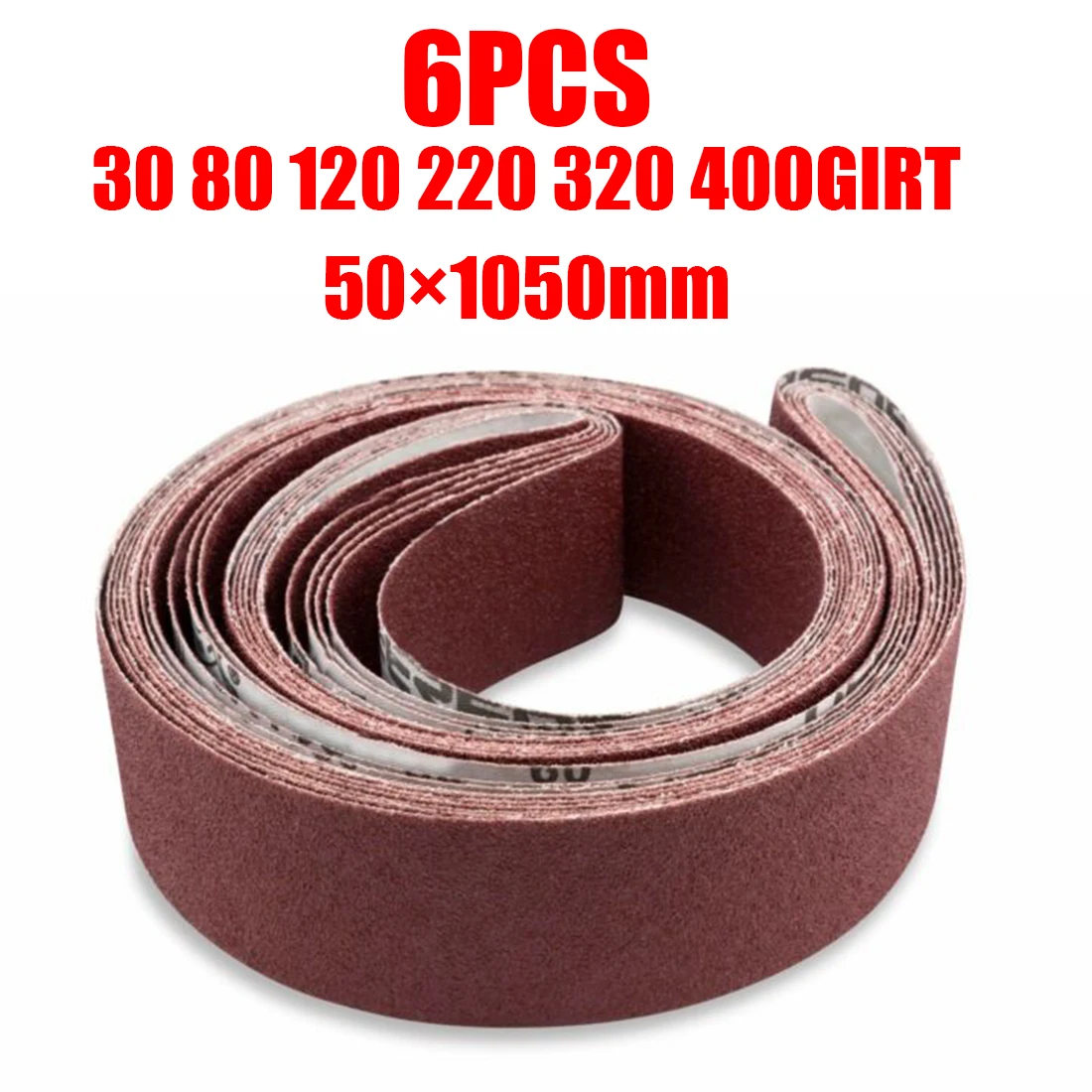 60 / 80 / 120 / 220 / 320 / 400 grit Abrasive belt Accessory Flexible Sanding belts Multipurpose Assortment Alumina 6pcs/set
60 / 80 / 120 / 220 / 320 / 400 grit Abrasive belt Accessory Flexible Sanding belts Multipurpose Assortment Alumina 6pcs/set