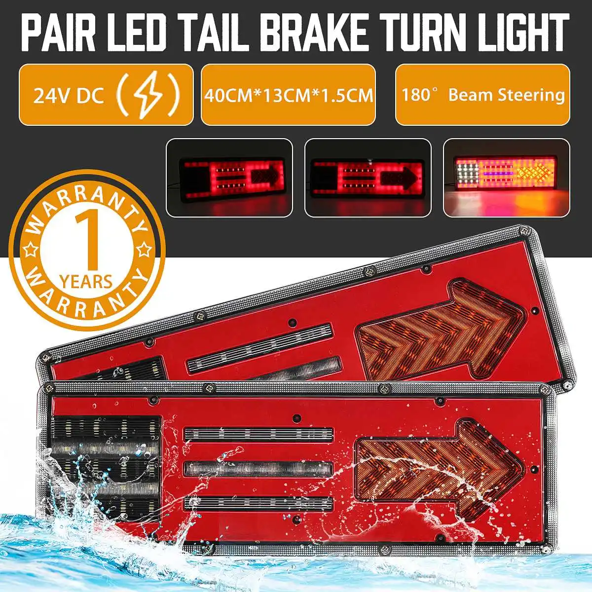 2Pcs 24V Car LED Tail Brake Lights Turn Signal Indicator Lamp For Truck Trailer Waterproof
2Pcs 24V Car LED Tail Brake Lights Turn Signal Indicator Lamp For Truck Trailer Waterproof