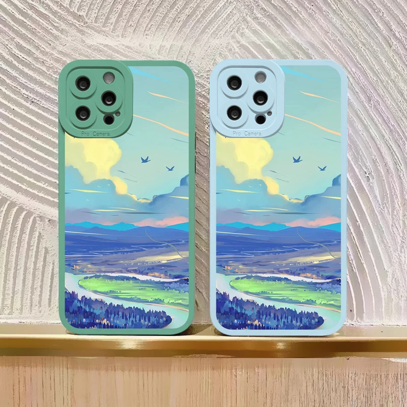 Landscape Illustration Oil Painting Phone Case For iphone 14 11 12 13 pro max 14 Plus 7 8 Plus SE2 X XR XS Soft Silicone Covers 
Landscape Illustration Oil Painting Phone Case For iphone 14 11 12 13 pro max 14 Plus 7 8 Plus SE2 X XR XS Soft Silicone Covers
