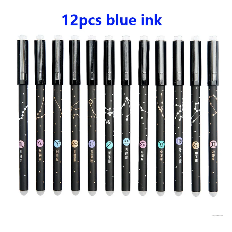 Гелевые ручки AIWOSUOAI Kawaii Constellation, стираемые, 0,5 мм, синие/черные, 12 шт. 
Гелевые ручки AIWOSUOAI Kawaii Constellation, стираемые, 0,5 мм, синие/черные, 12 шт.