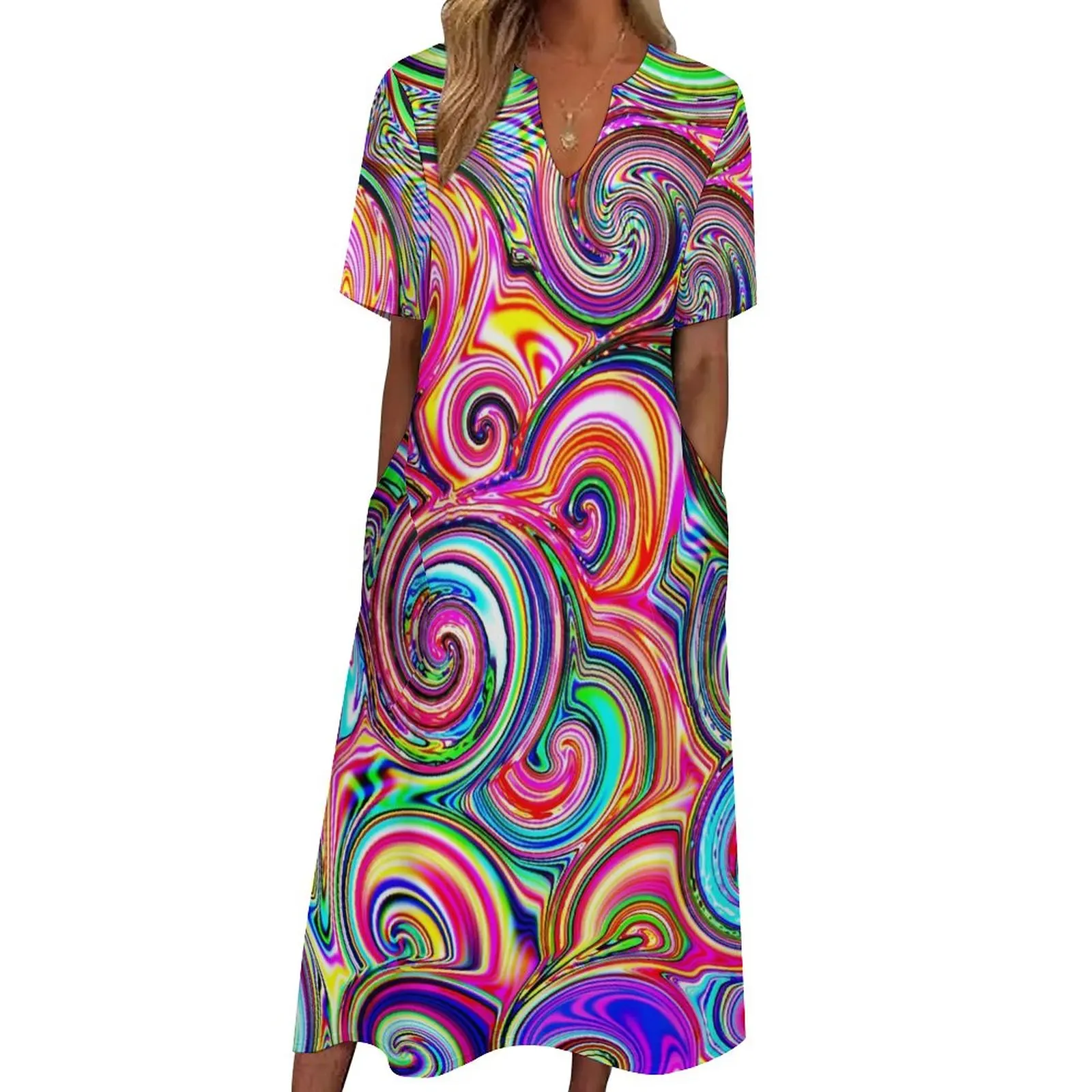 Colorful Swirls Print Dress Summer Heatwave Funk Korean Fashion Bohemia Long Dresses Female Elegant Maxi Dress Birthday Present
Colorful Swirls Print Dress Summer Heatwave Funk Korean Fashion Bohemia Long Dresses Female Elegant Maxi Dress Birthday Present