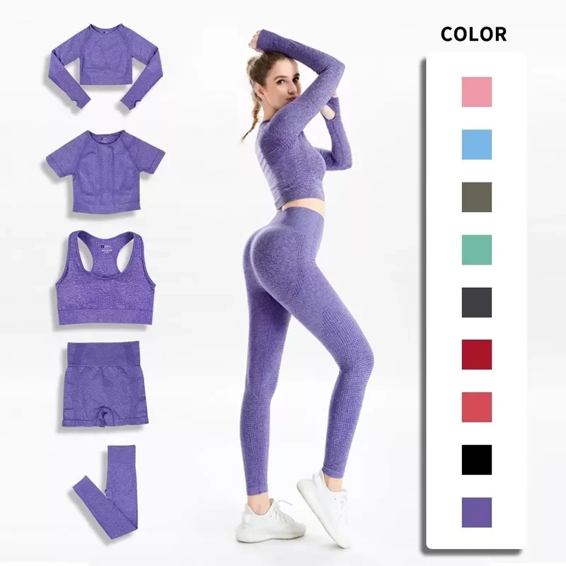 2021 New Women Yoga Sets 2/3/5PCS Seamless Long Sleeve Crop Top High Waist Gym Fitness Leggings Workout Sportswear Sport Suit
2021 New Women Yoga Sets 2/3/5PCS Seamless Long Sleeve Crop Top High Waist Gym Fitness Leggings Workout Sportswear Sport Suit