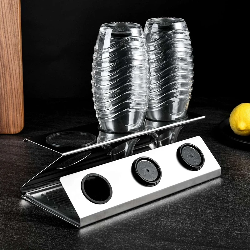 Kitchen Dining Room Draining Rack Soda Bottles Dish Sodastreams Drain Holder with Pad for Household Bottles Storage
Kitchen Dining Room Draining Rack Soda Bottles Dish Sodastreams Drain Holder with Pad for Household Bottles Storage
