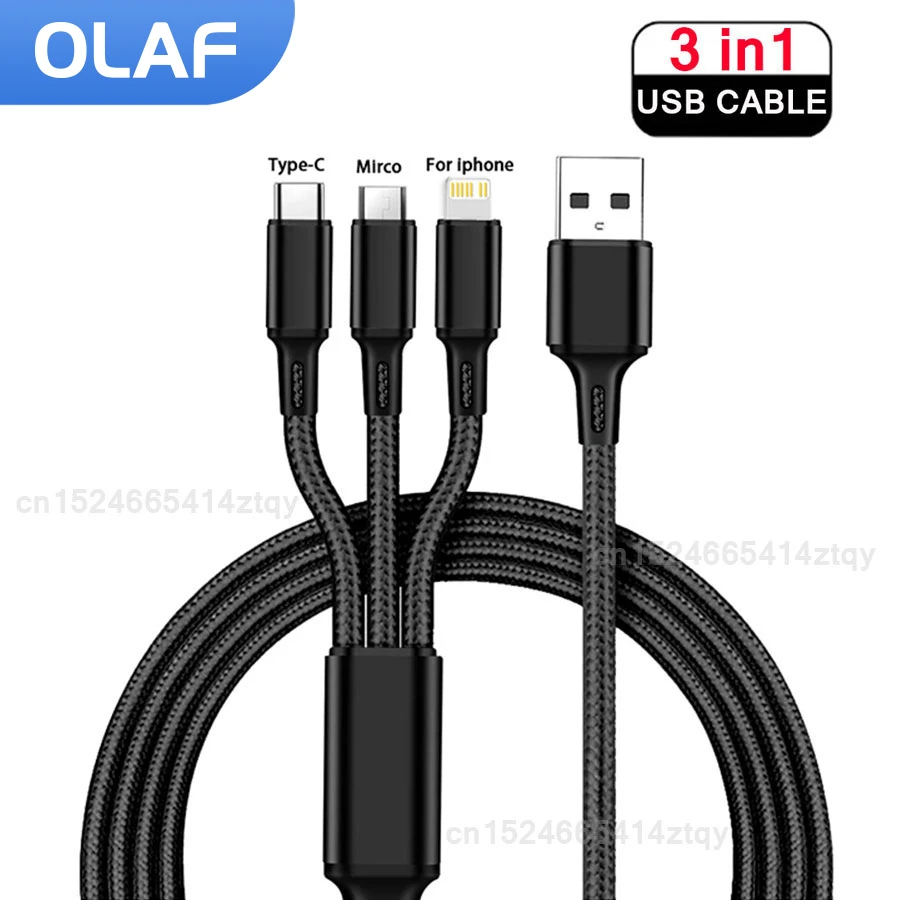 OLAF 3 in 1 Type C Cable for Samsung S20 Xiaomi Mi 9 USB C Charging Cable for iPhone 12 X 11 Pro Max Charger Micro USB Cable
OLAF 3 in 1 Type C Cable for Samsung S20 Xiaomi Mi 9 USB C Charging Cable for iPhone 12 X 11 Pro Max Charger Micro USB Cable