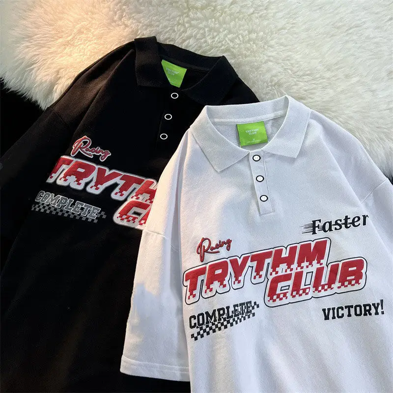 American Retro Hiphop Brand Polo Shirt Women Short Sleeve Casual Tshirt Men Women 2022 Loose Ins Japanese Streetwear Men Fashion
American Retro Hiphop Brand Polo Shirt Women Short Sleeve Casual Tshirt Men Women 2022 Loose Ins Japanese Streetwear Men Fashion