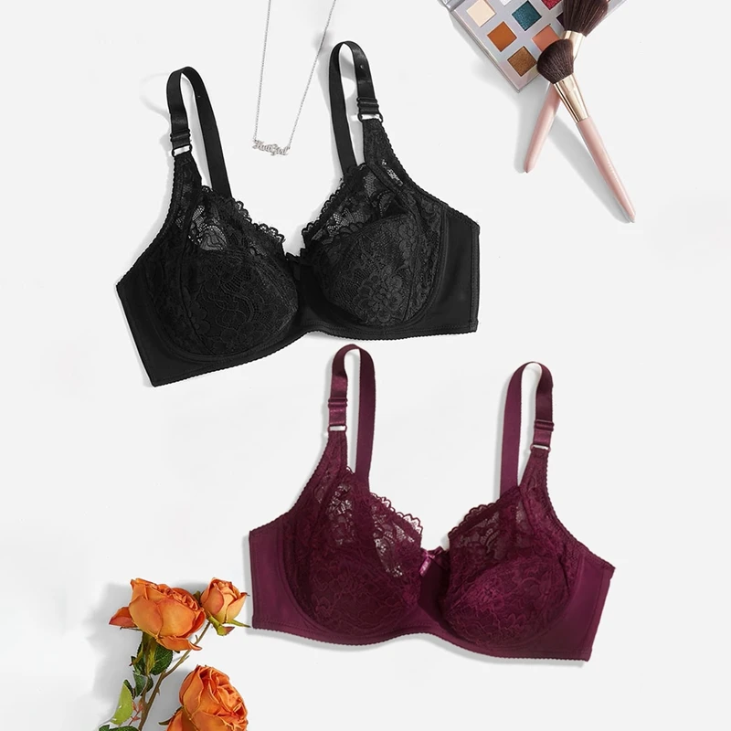 Женский кружевной бюстгальтер Trufeeling, 2 шт., сексуальное нижнее белье, ультратонкое дышащее нижнее белье с чашкой D