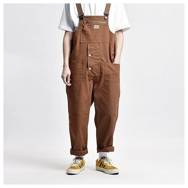 Men Pants Multi-pocket Overalls Mens Japanese Jumpsuit Suspenders Solid Color Overalls Pants Loose Casual Men Clothing
Men Pants Multi-pocket Overalls Mens Japanese Jumpsuit Suspenders Solid Color Overalls Pants Loose Casual Men Clothing