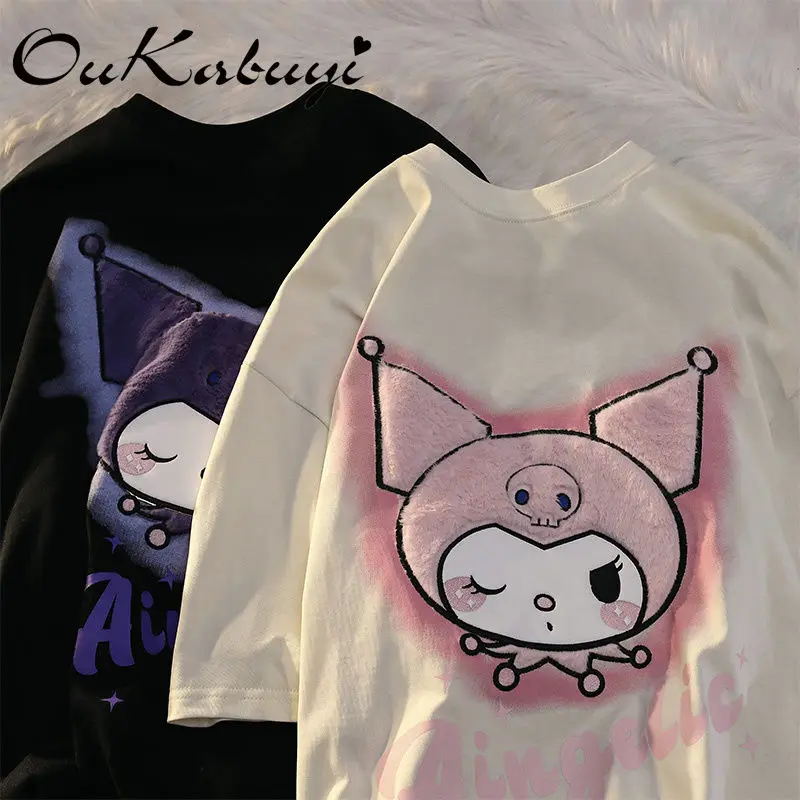 Kawaii Sanrio Anime Series Kuromi Y2K Printed Loose Body Shirt New Summer Cute Cotton Children's Tops Short-Sleeved Gift
Kawaii Sanrio Anime Series Kuromi Y2K Printed Loose Body Shirt New Summer Cute Cotton Children's Tops Short-Sleeved Gift