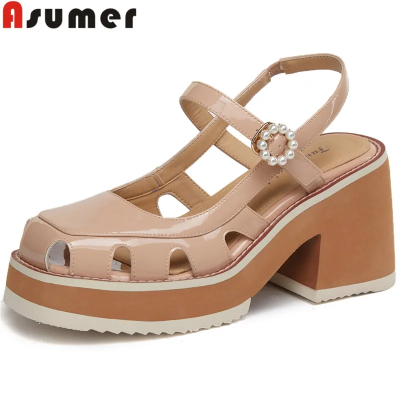 Женские босоножки из лакированной кожи ASUMER, черные босоножки на очень высоком каблуке и платформе, лето 2022
Женские босоножки из лакированной кожи ASUMER, черные босоножки на очень высоком каблуке и платформе, лето 2022