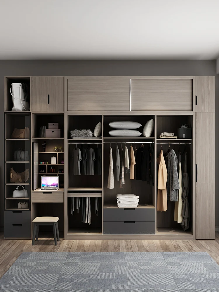 Sliding door wardrobe modern simple multi-functional combined storage cabinet economic household bedroom wardrobe
Sliding door wardrobe modern simple multi-functional combined storage cabinet economic household bedroom wardrobe