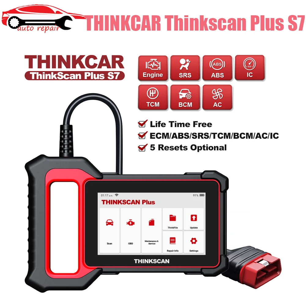 THINKCAR Thinkscan Plus S7 S4 OBD2 Automotive Diagnostic Tool 28 Resets ABS ECM TCM SRS BCM System Car Scanner Code Reader Tools
THINKCAR Thinkscan Plus S7 S4 OBD2 Automotive Diagnostic Tool 28 Resets ABS ECM TCM SRS BCM System Car Scanner Code Reader Tools