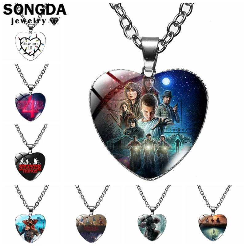 Hot American TV Series Anime Hellfire Club Colar Joyce Byers Mike Wheeler Necklaces Cute Glass Gem Art Heart Pendant Link Chains
Hot American TV Series Anime Hellfire Club Colar Joyce Byers Mike Wheeler Necklaces Cute Glass Gem Art Heart Pendant Link Chains