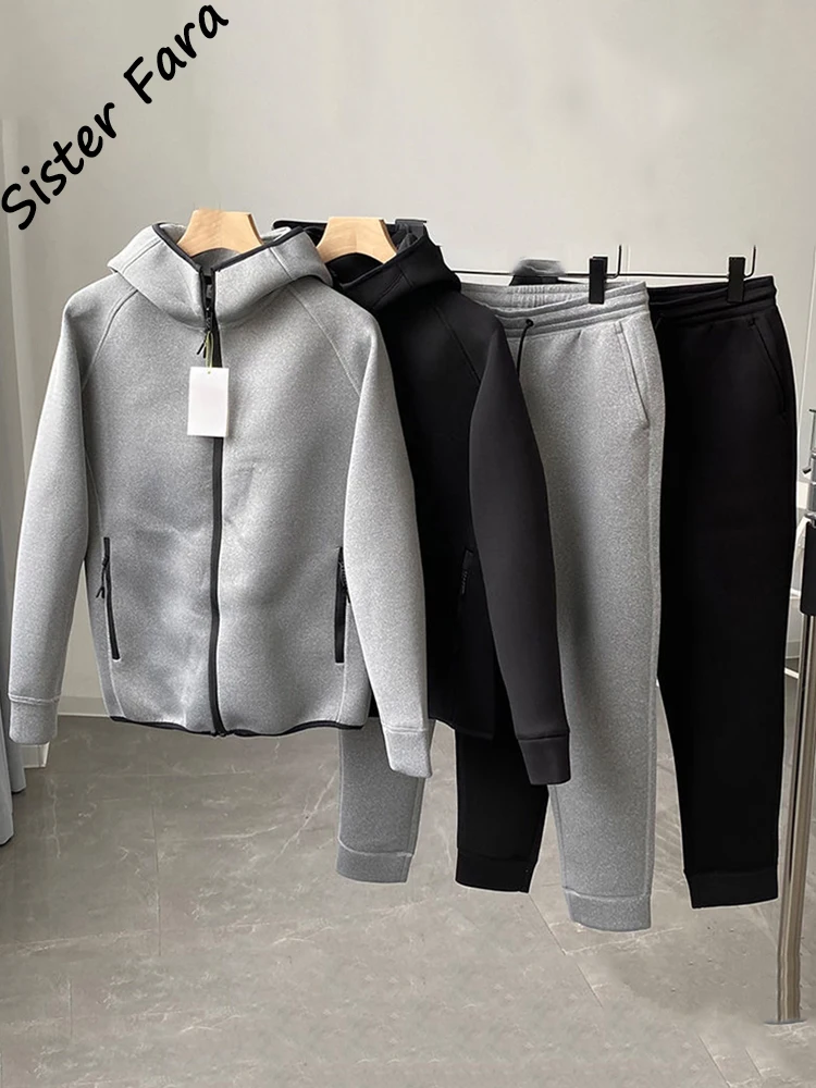 Winter Solid Color Tracksuit Jogging Hoodies+Sweatpants Two Pieces Set Streetwear Zipper Loose Hooded Sportswear Jackets+Pants
Winter Solid Color Tracksuit Jogging Hoodies+Sweatpants Two Pieces Set Streetwear Zipper Loose Hooded Sportswear Jackets+Pants