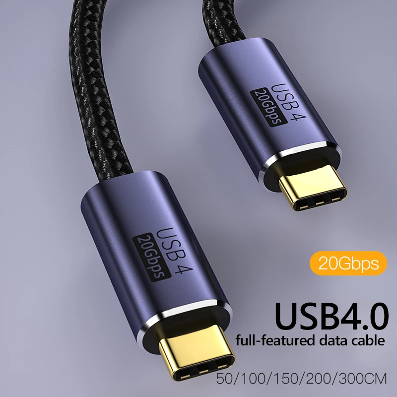 

20 Гбит/с 8K 60 Гц PD 100 Вт USB 4.0 Type-C штекер-штекер Быстрая зарядка передача данных провод шнур с Emark чипом 20 Гбит/с 8K 60 Гц зарядное устройство