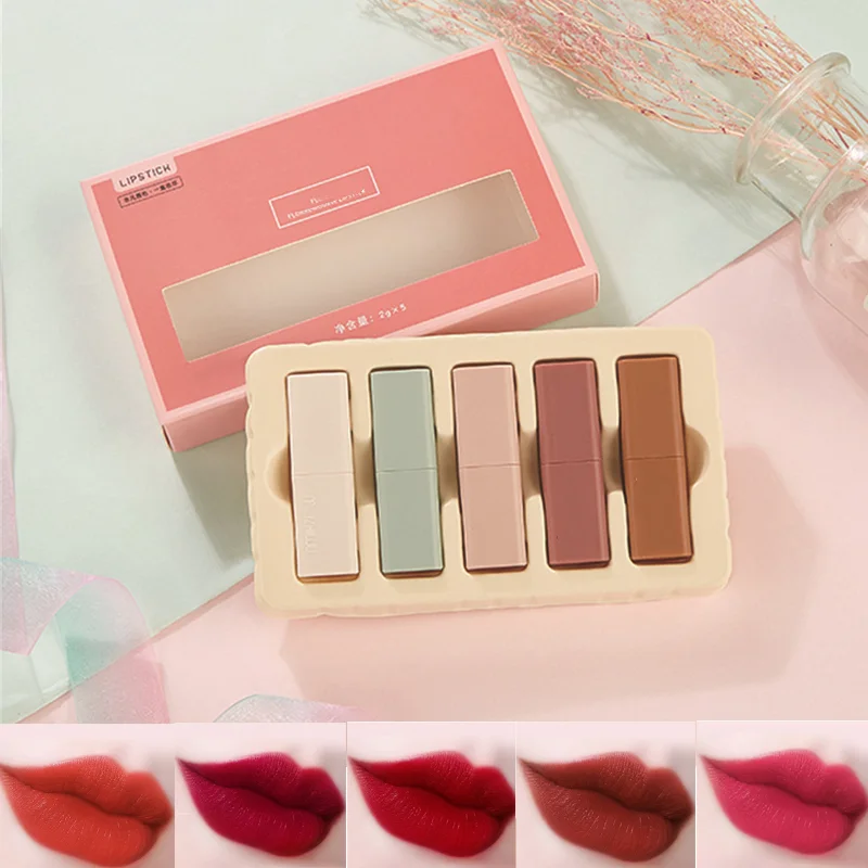5colors/pack Mousse Matte LIp Gloss Lipstick Set Easy To Wear Velvet Lip Tint Long-lasting Korean Makeup Lip Glaze Cosmetics
5colors/pack Mousse Matte LIp Gloss Lipstick Set Easy To Wear Velvet Lip Tint Long-lasting Korean Makeup Lip Glaze Cosmetics
