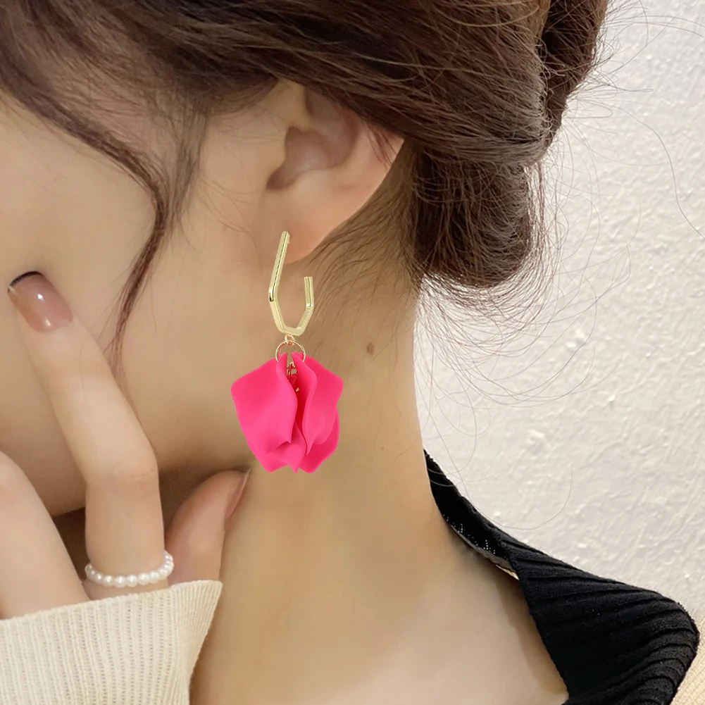 Korean Fashion Acrylic Rose Petals Flower Dangle Earrings For Women 2023 Trend Luxury Design Wedding Party Jewelry Accessories
Korean Fashion Acrylic Rose Petals Flower Dangle Earrings For Women 2023 Trend Luxury Design Wedding Party Jewelry Accessories