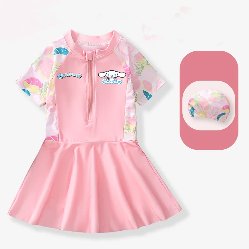 Милый купальник Sanrio Cinnamoroll детский летний сиамская юбка дышащая прочная