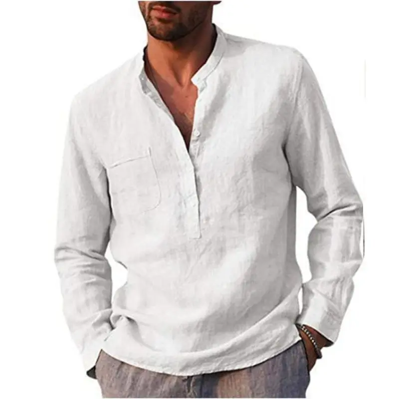New 100% Cotton Linen Hot Sale Mens Long-Sleeved Shirts Summer Solid Color Stand-Up Collar Casual Beach Style Plus Size
New 100% Cotton Linen Hot Sale Mens Long-Sleeved Shirts Summer Solid Color Stand-Up Collar Casual Beach Style Plus Size