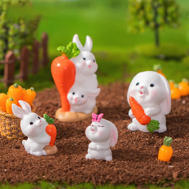 White Rabbit Carrot Figurine Micro Landscape Crafts Miniature Fairy Garden Accessories Modern Figure Christmas Home Decoration
White Rabbit Carrot Figurine Micro Landscape Crafts Miniature Fairy Garden Accessories Modern Figure Christmas Home Decoration