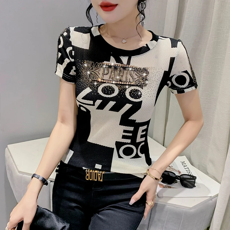 European Style Ladies Fashion Sexy Hot Fix T Shirts for Women Clothing Female Girls Vintage Gothic Aesthetic Woman Tops BPy2236
European Style Ladies Fashion Sexy Hot Fix T Shirts for Women Clothing Female Girls Vintage Gothic Aesthetic Woman Tops BPy2236