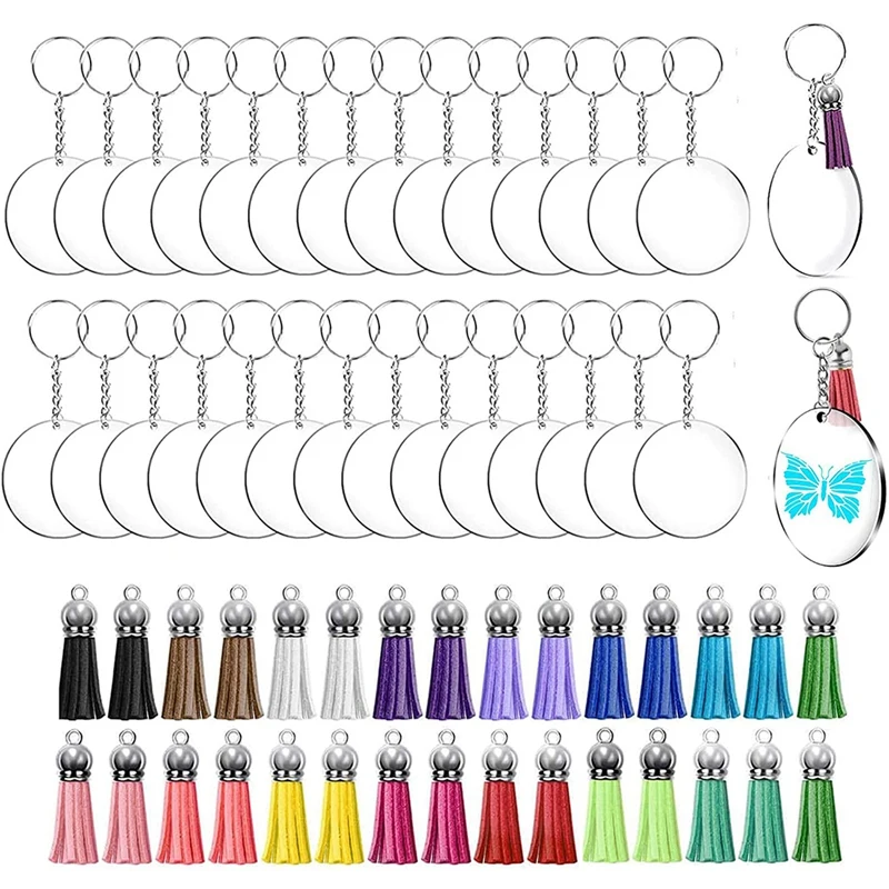Acrylic Keychain Blanks Clear Round Keychain Acrylic Circle Blank Ornaments Set for Vinyl Crafting DIY Keychain Making
Acrylic Keychain Blanks Clear Round Keychain Acrylic Circle Blank Ornaments Set for Vinyl Crafting DIY Keychain Making