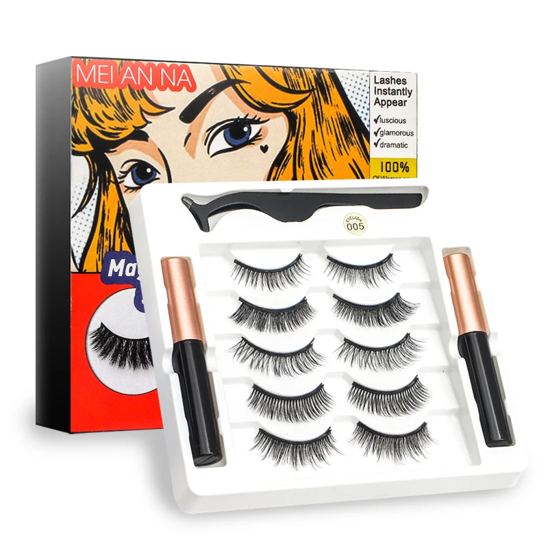 5Pairs Magnetic Eyelashes False Lashes Repeated Use Eyelashes Waterproof Liquid Eyeliner With Tweezer Makeup Set
5Pairs Magnetic Eyelashes False Lashes Repeated Use Eyelashes Waterproof Liquid Eyeliner With Tweezer Makeup Set