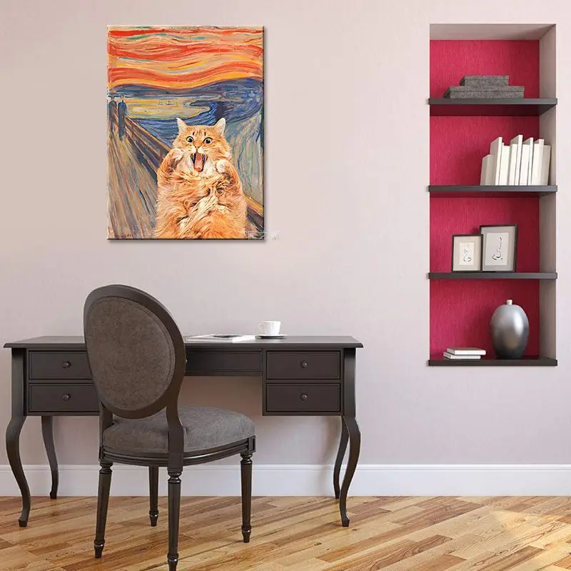 Edvard Munch Canvas Wall Art The Scream Funny Cat Aesthetic Poster Retro Print Paintings Orange Gallery Wall Decor Pictures
Edvard Munch Canvas Wall Art The Scream Funny Cat Aesthetic Poster Retro Print Paintings Orange Gallery Wall Decor Pictures