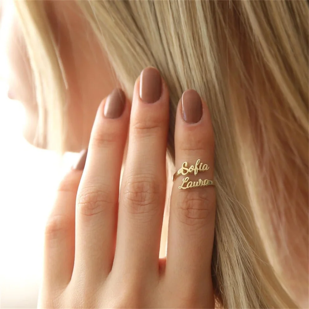 Personalized Custom Double Name Ring Opening Adjustable Stainless Steel Women Mother Daughter Couples Best Gift Jewelry
Personalized Custom Double Name Ring Opening Adjustable Stainless Steel Women Mother Daughter Couples Best Gift Jewelry