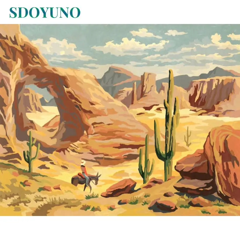SDOYUNO Frame Paint By Numbers Hand Painted Cactus in The Sand Landscape Painting By Numbers Home Decor Unique Gift
SDOYUNO Frame Paint By Numbers Hand Painted Cactus in The Sand Landscape Painting By Numbers Home Decor Unique Gift