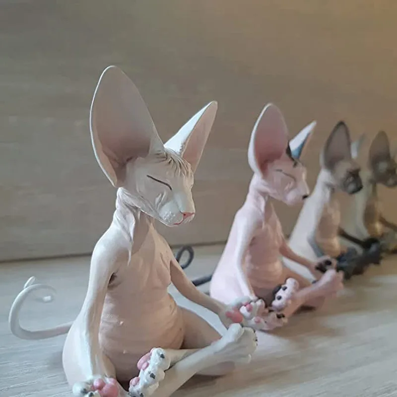 Sphynx Cat Meditate Collectible Figurines Miniature Buddha Cat Figurine Animal Model Doll Toys Hairless Cat Figurine Home Decor
Sphynx Cat Meditate Collectible Figurines Miniature Buddha Cat Figurine Animal Model Doll Toys Hairless Cat Figurine Home Decor