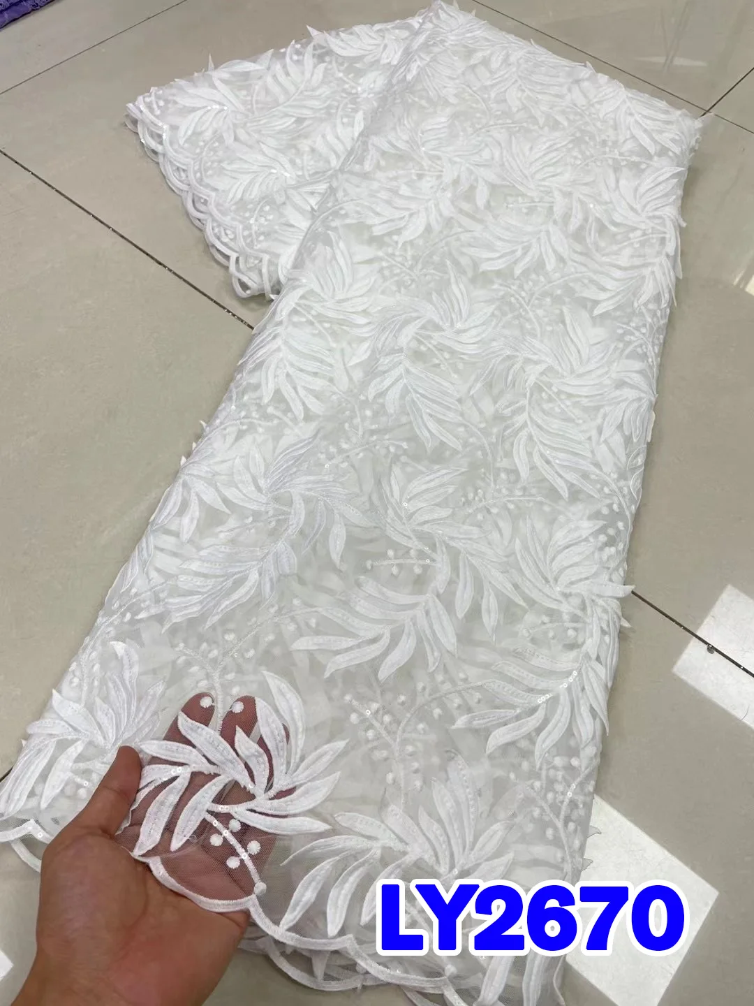 5 Yards Nigerian Sequined Cord Lace Fabric 2023 High Quality French Embroidery African Mesh Fabric For Party Dress PL363-1
5 Yards Nigerian Sequined Cord Lace Fabric 2023 High Quality French Embroidery African Mesh Fabric For Party Dress PL363-1