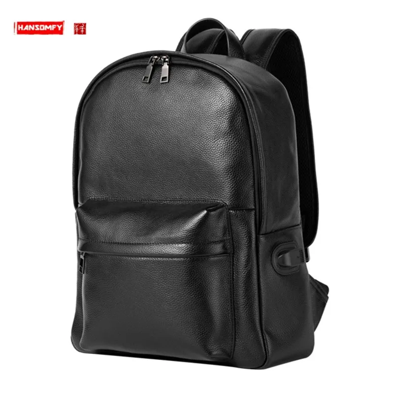 Soft Black Men's Backpack Genuine Leather Large Capacity Business Laptop Backpack Schoolbag Fashion Casual Travel Backpacks
Soft Black Men's Backpack Genuine Leather Large Capacity Business Laptop Backpack Schoolbag Fashion Casual Travel Backpacks