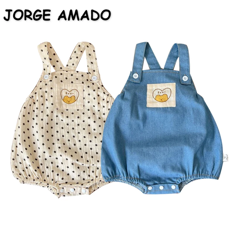 New Summer Baby Clothes for Baby Girl Boy Sling Sleeveless Bodysuit Denim Blue Apricot Dot Jumpsuit Infant Unisex Clothing E2220
New Summer Baby Clothes for Baby Girl Boy Sling Sleeveless Bodysuit Denim Blue Apricot Dot Jumpsuit Infant Unisex Clothing E2220