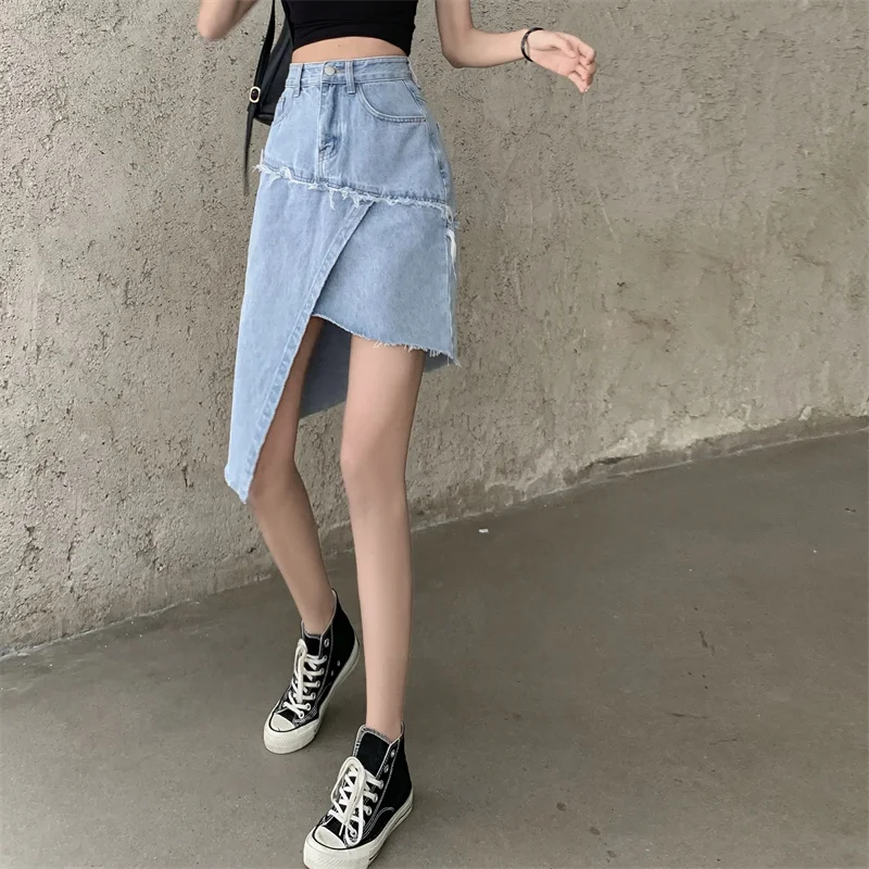 2022 Summer New Women's High Waist Denim Skirt Is Thin A-line Blue Stitching Bag Hip Mid-length Skirt Ins Tide
2022 Summer New Women's High Waist Denim Skirt Is Thin A-line Blue Stitching Bag Hip Mid-length Skirt Ins Tide