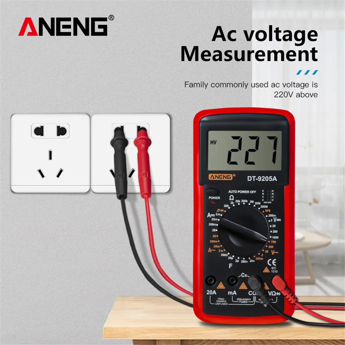 Newly ANENG DT9205A Digital True RMS Professional Multimeter AC/DC Current Tester hFE Ohm Capacitor Voltage Meter Detector Tool
Newly ANENG DT9205A Digital True RMS Professional Multimeter AC/DC Current Tester hFE Ohm Capacitor Voltage Meter Detector Tool