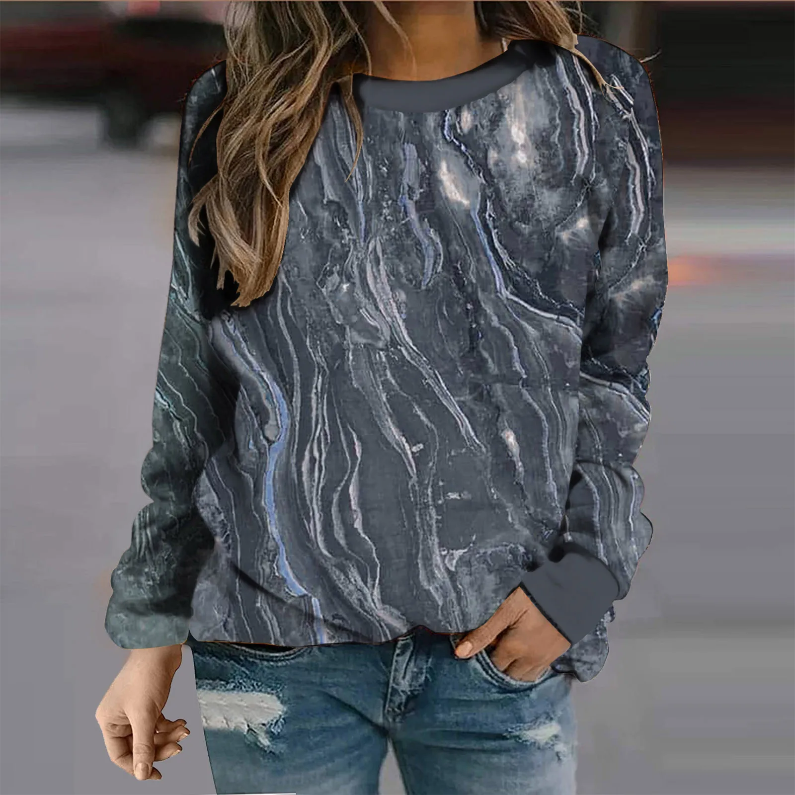 Womens Daily Print O Neck Sweatshirt Round Neck Fit Pullover Tops Casual Long Sleeve Workout Shirts Casual Loose Knit T Shirt
Womens Daily Print O Neck Sweatshirt Round Neck Fit Pullover Tops Casual Long Sleeve Workout Shirts Casual Loose Knit T Shirt