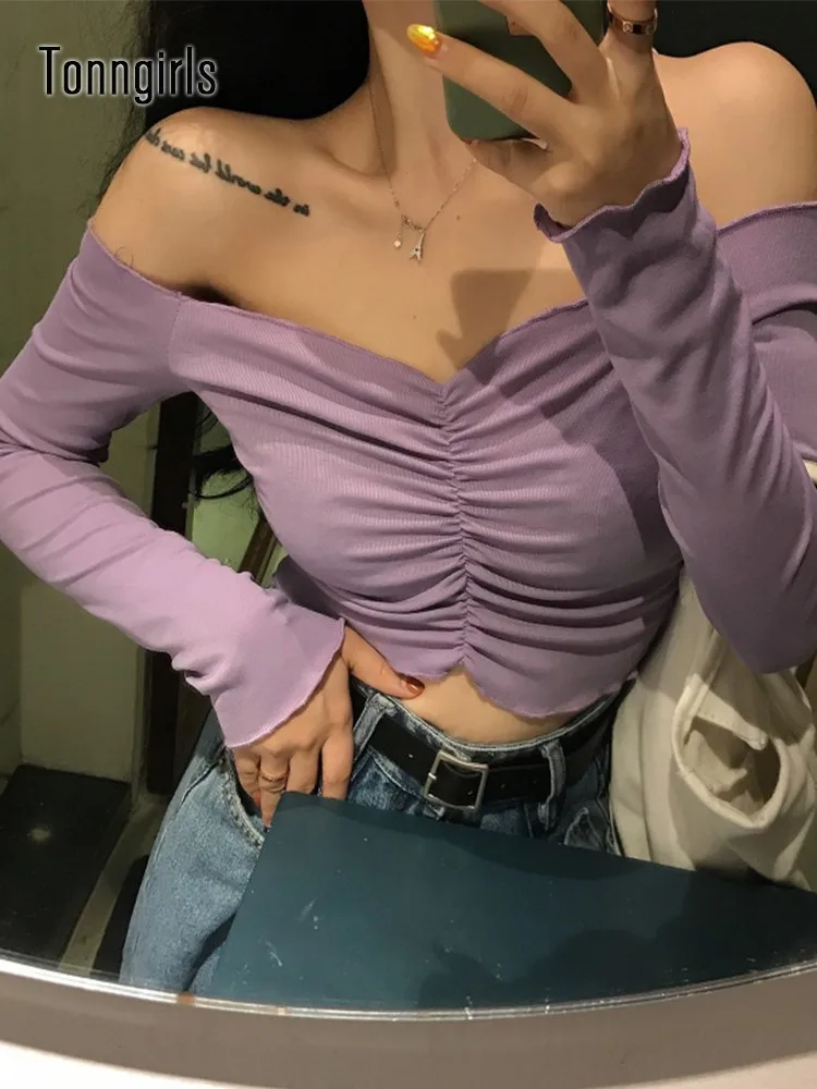 Tonngirls Off Shoulder Crop Top Long Sleeve T Shirt Women Clothes Harajuku Slim Sexy Ladies Tops Summer 2022 90s Vintage Tees
Tonngirls Off Shoulder Crop Top Long Sleeve T Shirt Women Clothes Harajuku Slim Sexy Ladies Tops Summer 2022 90s Vintage Tees