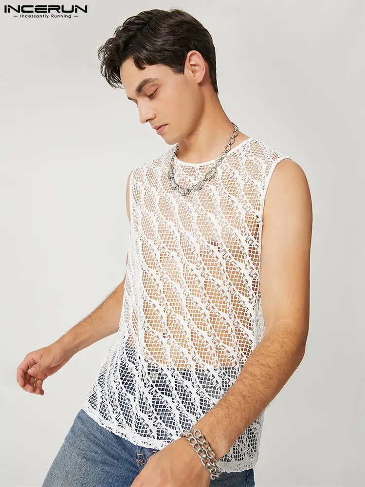 INCERUN Men Tank Tops Mesh Transparent Sexy O-neck Sleeveless Streetwear Vests Men 2022 Breathable Vacation Fashion Tops S-5XL
INCERUN Men Tank Tops Mesh Transparent Sexy O-neck Sleeveless Streetwear Vests Men 2022 Breathable Vacation Fashion Tops S-5XL