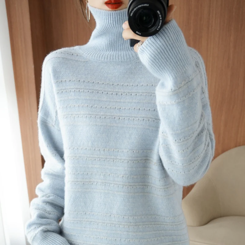 100% Cashmere Women Heaps Collar Turtleneck Sweater Autumn Winter Long Sleeve Pullove Casual Knit FashionVersatile Woolen Bottom
100% Cashmere Women Heaps Collar Turtleneck Sweater Autumn Winter Long Sleeve Pullove Casual Knit FashionVersatile Woolen Bottom