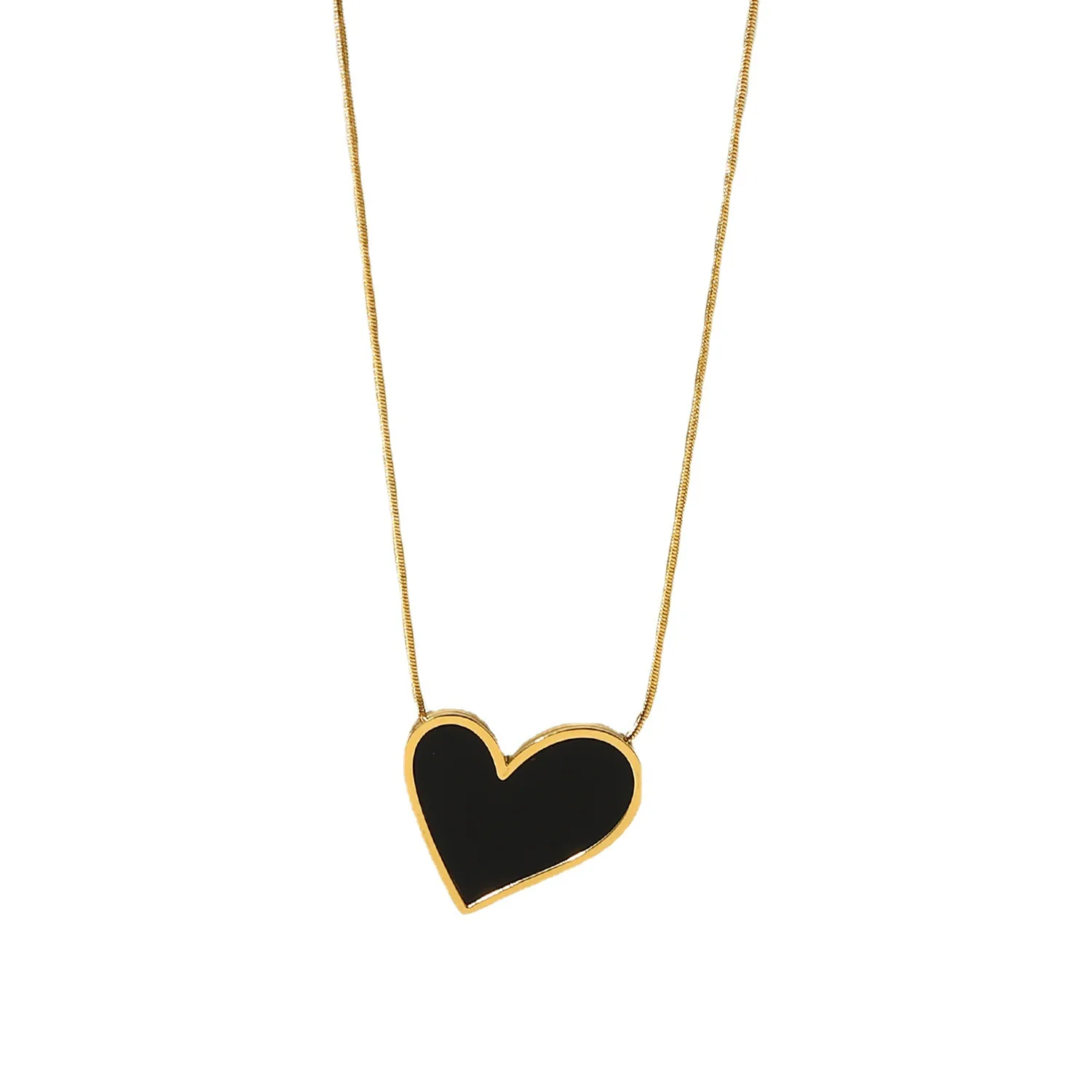 Stainless Steel PVD 18K Gold Plated Tarnish Waterproof Black Heart Necklace For Woman Jewelry Wholesale Trendy
Stainless Steel PVD 18K Gold Plated Tarnish Waterproof Black Heart Necklace For Woman Jewelry Wholesale Trendy