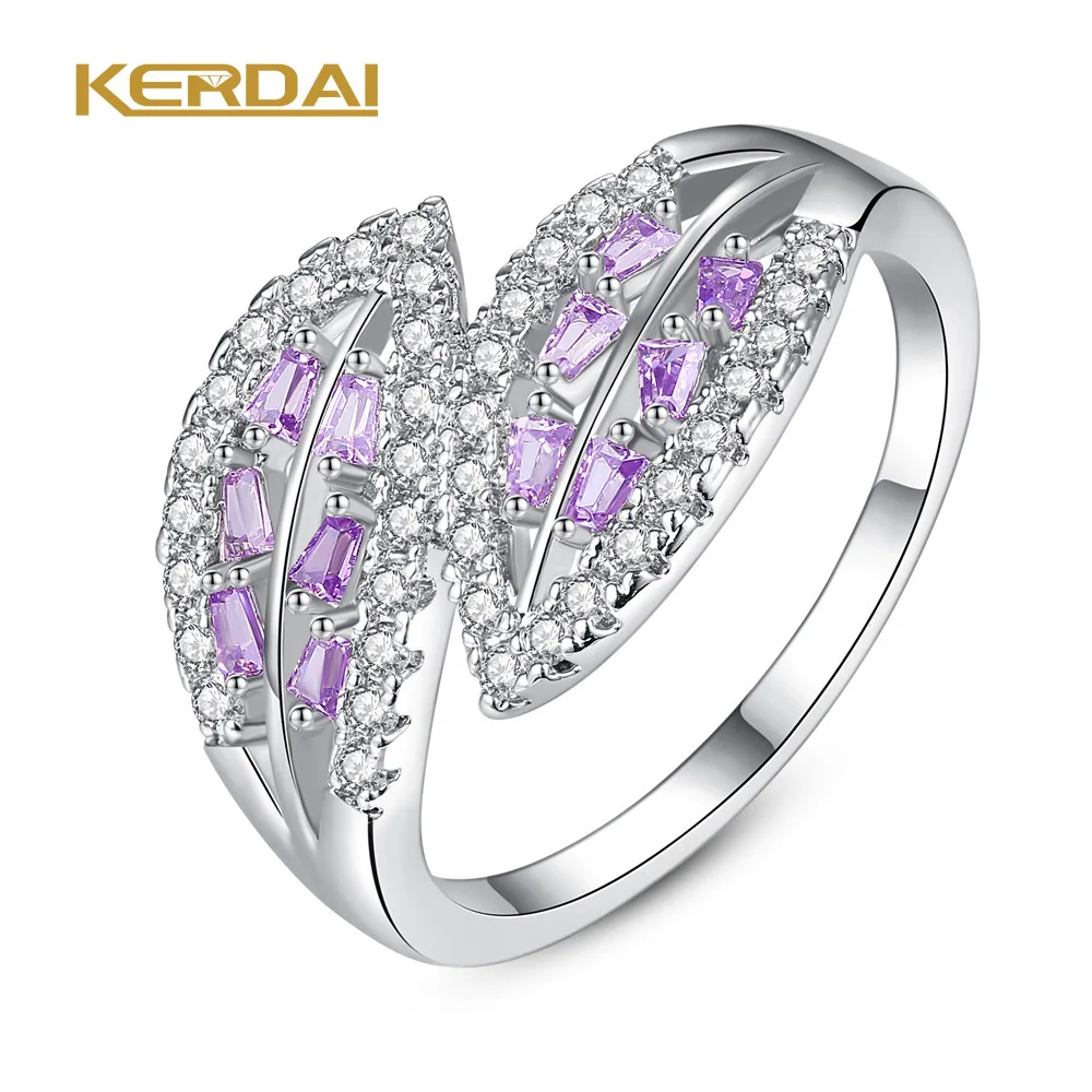 Fashion Luxury Crystal Double Leaves Shaped Engagement Rings for Women Purple Zircon Silver Color Ring Wedding Female Jewelry
Fashion Luxury Crystal Double Leaves Shaped Engagement Rings for Women Purple Zircon Silver Color Ring Wedding Female Jewelry