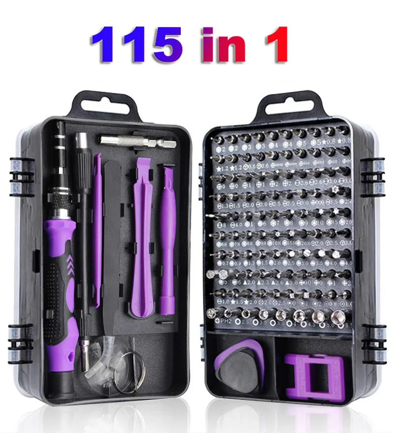 115 in 1 Mini Precision Screwdriver Set Magnetic Electronic Repair Tool Kit for Apple Iphone Computer Laptop Tablet Android PC
115 in 1 Mini Precision Screwdriver Set Magnetic Electronic Repair Tool Kit for Apple Iphone Computer Laptop Tablet Android PC