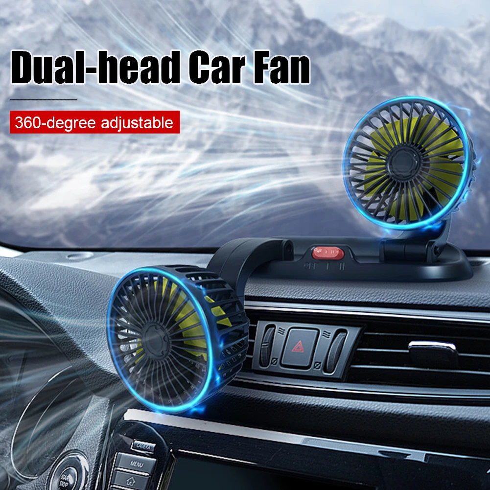 Car Fan Dual Head USB or 12V/24V Dash Cooling Fan 2 Speeds Adjustable for Driver Passenger Auto Cooler Air Fan Car Accessories
Car Fan Dual Head USB or 12V/24V Dash Cooling Fan 2 Speeds Adjustable for Driver Passenger Auto Cooler Air Fan Car Accessories