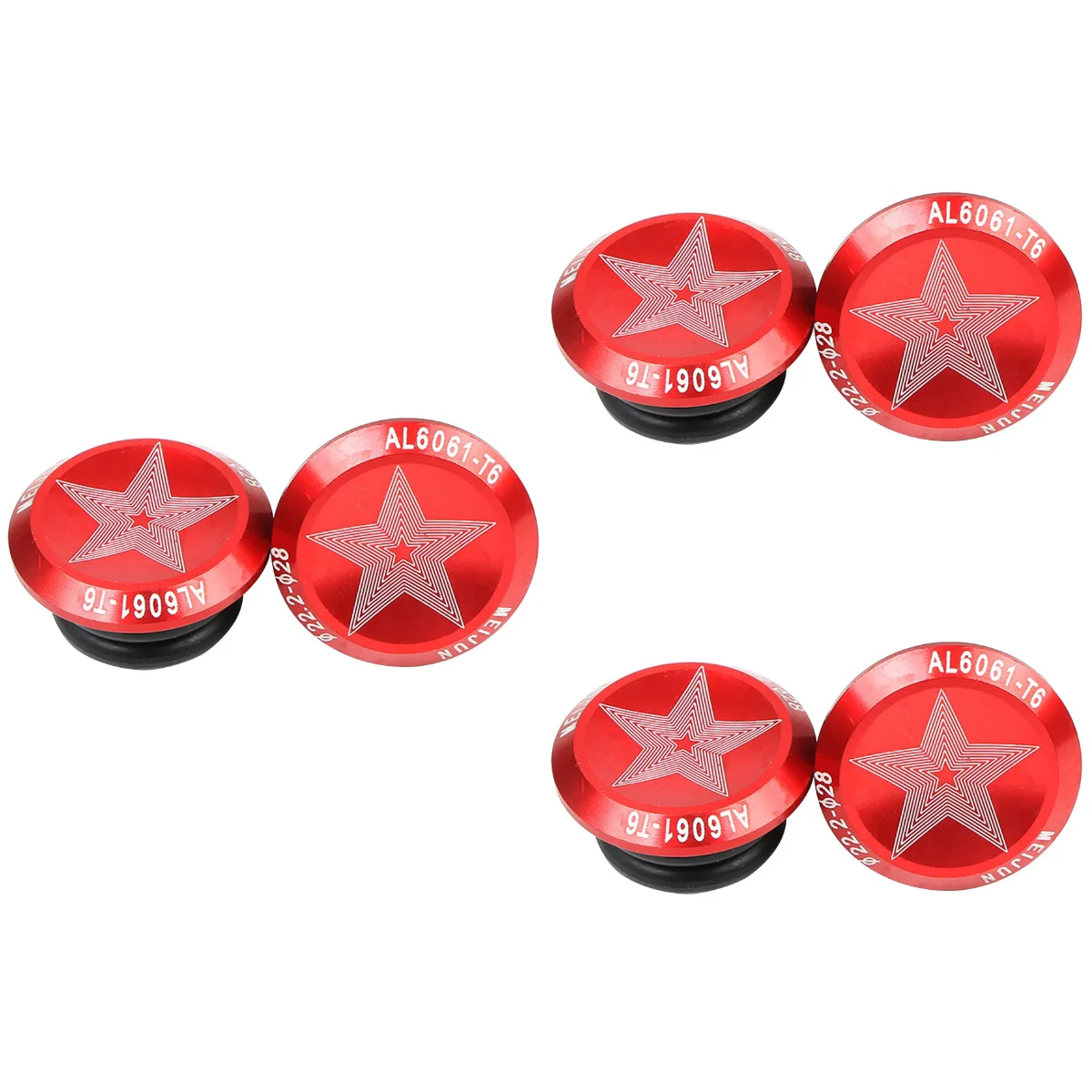 3 Pairs End Plugs Aluminum Alloy Handlebar End Caps Bike HandleBar Plugs for Mountain Bike Road Bike MTB BMX (Red)
3 Pairs End Plugs Aluminum Alloy Handlebar End Caps Bike HandleBar Plugs for Mountain Bike Road Bike MTB BMX (Red)