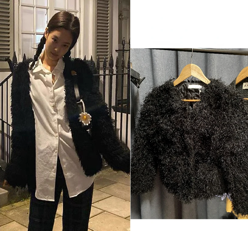 Kpop Jennie Korea Fashion Faux Fur Jacket Women Winter Long Sleeve V Neck Fluffy Coat Lady High Quality Cropped Plush Coat Femme
Kpop Jennie Korea Fashion Faux Fur Jacket Women Winter Long Sleeve V Neck Fluffy Coat Lady High Quality Cropped Plush Coat Femme