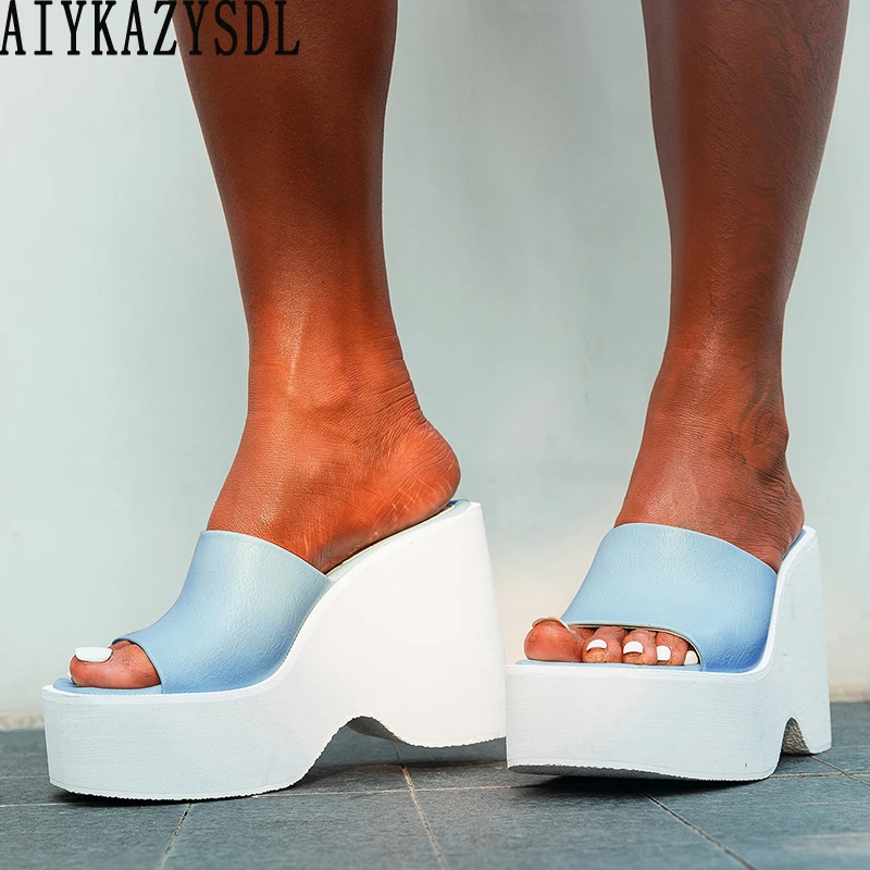 AIYKAZYSDL Women Slippers White Shoes Sandals Ultra Very High Heel Mules Slides Casual Thick Bottom Shoes Plus Size 41 42 43
AIYKAZYSDL Women Slippers White Shoes Sandals Ultra Very High Heel Mules Slides Casual Thick Bottom Shoes Plus Size 41 42 43